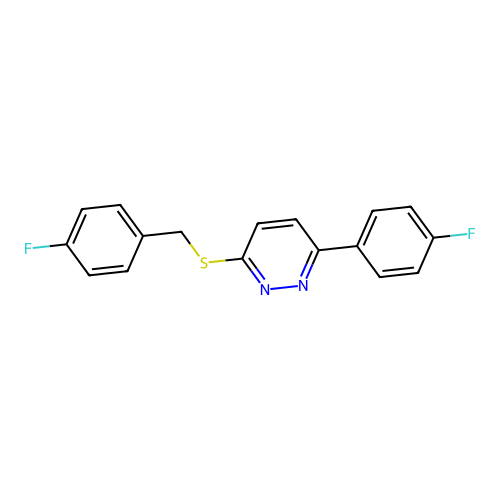 3-((4-Fluorobenzyl)thio)-6-(4-fluorophenyl)pyridazine structure