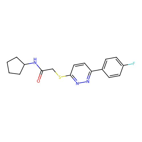 N-cyclopentyl-2-[6-(4-fluorophenyl)pyridazin-3-yl]sulfanylacetamide structure