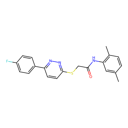 N-(2,5-dimethylphenyl)-2-[6-(4-fluorophenyl)pyridazin-3-yl]sulfanylacetamide structure