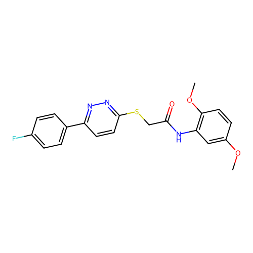 N-(2,5-dimethoxyphenyl)-2-[6-(4-fluorophenyl)pyridazin-3-yl]sulfanylacetamide structure