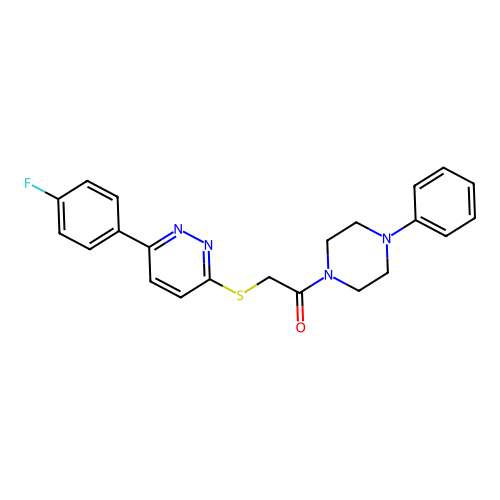 2-[6-(4-Fluorophenyl)pyridazin-3-yl]sulfanyl-1-(4-phenylpiperazin-1-yl)ethanone structure