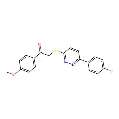 2-((6-(4-Fluorophenyl)pyridazin-3-yl)thio)-1-(4-methoxyphenyl)ethanone structure