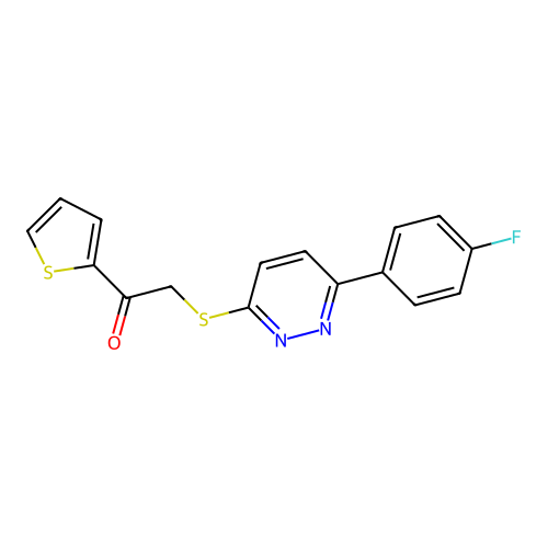 2-[6-(4-Fluorophenyl)pyridazin-3-yl]sulfanyl-1-thiophen-2-ylethanone structure