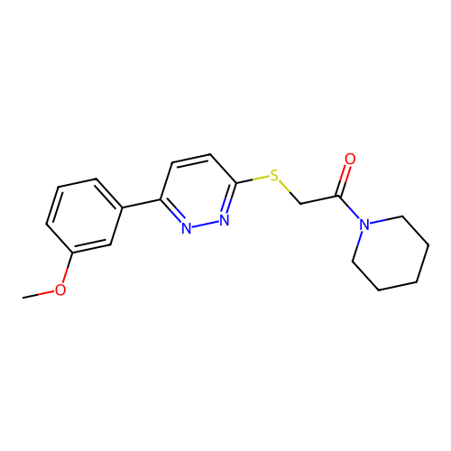2-[6-(3-Methoxyphenyl)pyridazin-3-yl]sulfanyl-1-piperidin-1-ylethanone structure