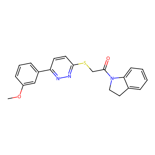 1-(Indolin-1-yl)-2-((6-(3-methoxyphenyl)pyridazin-3-yl)thio)ethanone structure