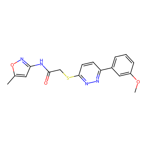 2-((6-(3-methoxyphenyl)pyridazin-3-yl)thio)-N-(5-methylisoxazol-3-yl)acetamide structure