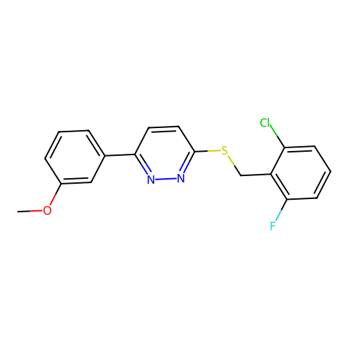 3-((2-Chloro-6-fluorobenzyl)thio)-6-(3-methoxyphenyl)pyridazine structure