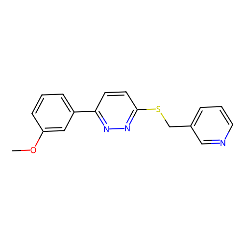 3-(3-Methoxyphenyl)-6-((pyridin-3-ylmethyl)thio)pyridazine structure