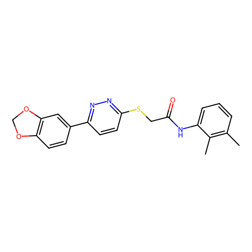 2-{[6-(2H-1,3-benzodioxol-5-yl)pyridazin-3-yl]sulfanyl}-N-(2,3-dimethylphenyl)acetamide structure