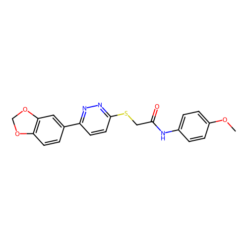 2-[6-(1,3-benzodioxol-5-yl)pyridazin-3-yl]sulfanyl-N-(4-methoxyphenyl)acetamide structure