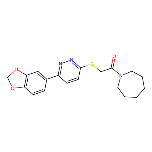 1-(Azepan-1-yl)-2-[6-(1,3-benzodioxol-5-yl)pyridazin-3-yl]sulfanylethanone structure