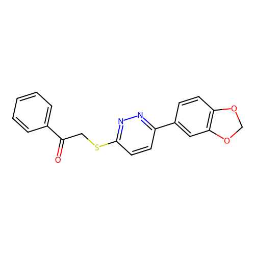 2-[6-(1,3-Benzodioxol-5-yl)pyridazin-3-yl]sulfanyl-1-phenylethanone structure