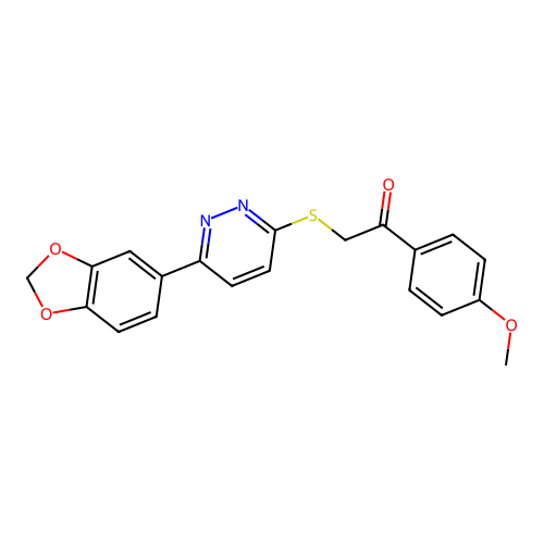 2-[6-(1,3-Benzodioxol-5-yl)pyridazin-3-yl]sulfanyl-1-(4-methoxyphenyl)ethanone structure