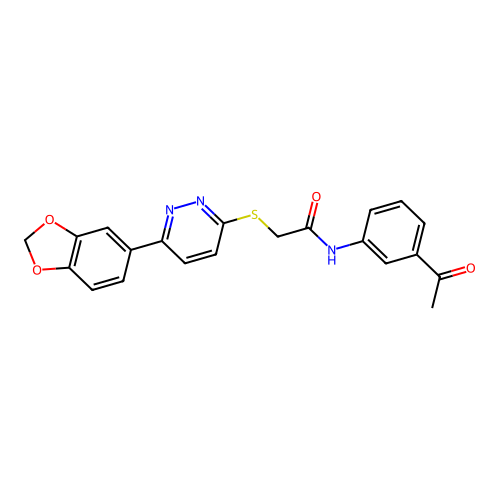 N-(3-acetylphenyl)-2-[6-(1,3-benzodioxol-5-yl)pyridazin-3-yl]sulfanylacetamide structure