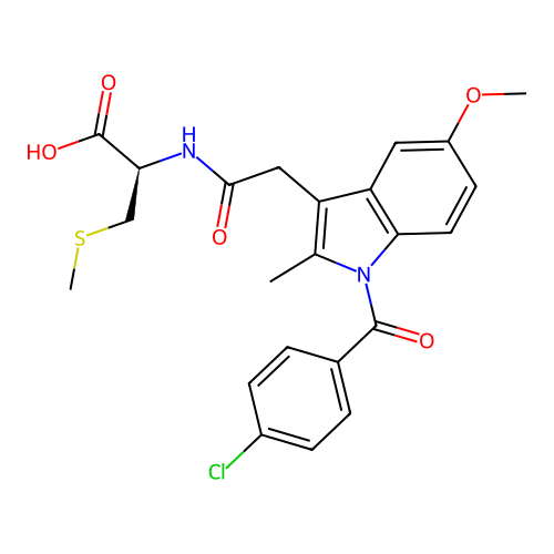 N-Indomethacyl-S-methylcysteine structure