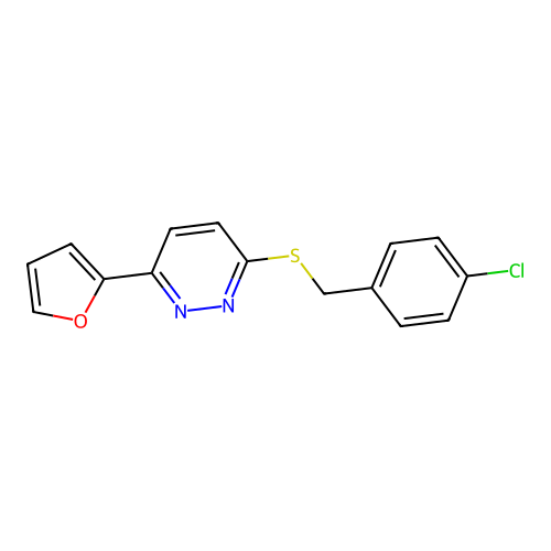 3-[(4-Chlorophenyl)methylthio]-6-(2-furanyl)pyridazine structure