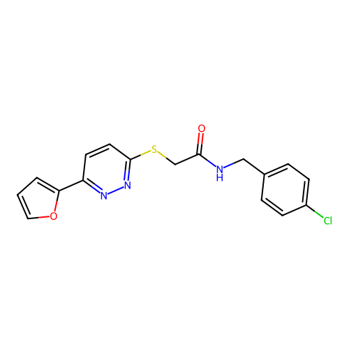 N-(4-chlorobenzyl)-2-((6-(furan-2-yl)pyridazin-3-yl)thio)acetamide structure
