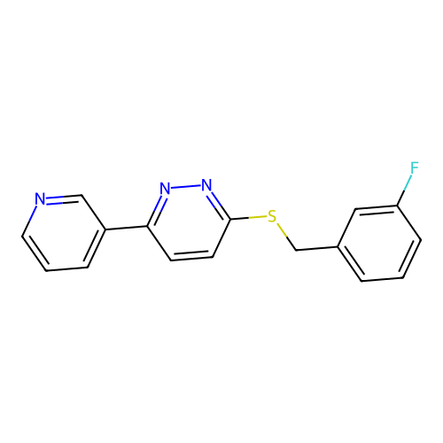 3-((3-Fluorobenzyl)thio)-6-(pyridin-3-yl)pyridazine structure