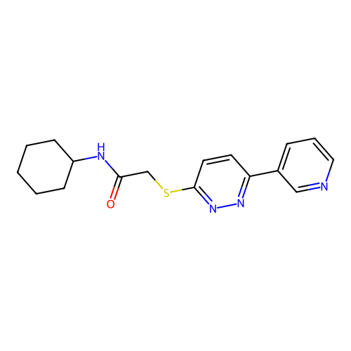 N-cyclohexyl-2-(6-pyridin-3-ylpyridazin-3-yl)sulfanylacetamide structure