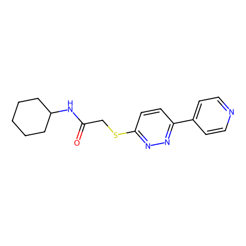 N-cyclohexyl-2-(6-pyridin-4-ylpyridazin-3-yl)sulfanylacetamide structure
