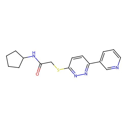 N-cyclopentyl-2-(6-pyridin-3-ylpyridazin-3-yl)sulfanylacetamide structure