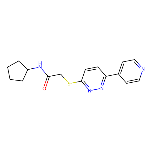N-cyclopentyl-2-(6-pyridin-4-ylpyridazin-3-yl)sulfanylacetamide structure