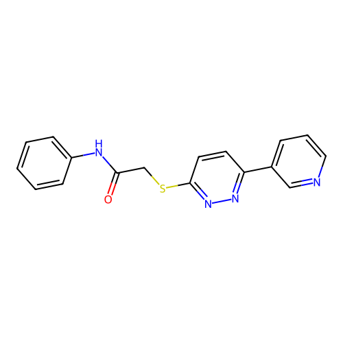 N-phenyl-2-(6-pyridin-3-ylpyridazin-3-yl)sulfanylacetamide structure