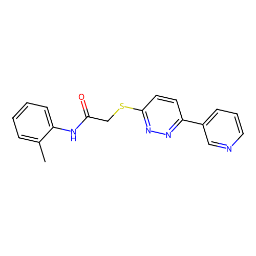 2-((6-(pyridin-3-yl)pyridazin-3-yl)thio)-N-(o-tolyl)acetamide structure