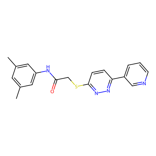 N-(3,5-dimethylphenyl)-2-(6-pyridin-3-ylpyridazin-3-yl)sulfanylacetamide structure