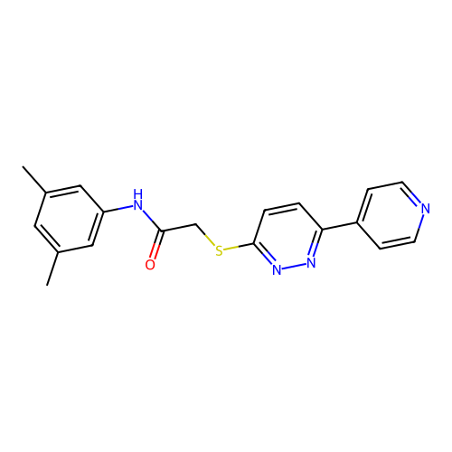 N-(3,5-dimethylphenyl)-2-(6-pyridin-4-ylpyridazin-3-yl)sulfanylacetamide structure
