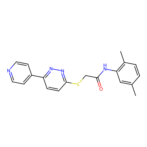 N-(2,5-dimethylphenyl)-2-(6-pyridin-4-ylpyridazin-3-yl)sulfanylacetamide structure