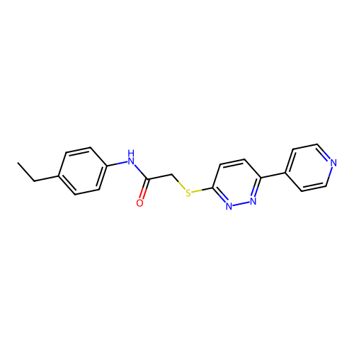 N-(4-ethylphenyl)-2-(6-pyridin-4-ylpyridazin-3-yl)sulfanylacetamide structure