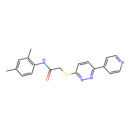 N-(2,4-dimethylphenyl)-2-(6-pyridin-4-ylpyridazin-3-yl)sulfanylacetamide structure