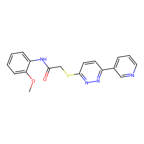 N-(2-methoxyphenyl)-2-(6-pyridin-3-ylpyridazin-3-yl)sulfanylacetamide structure