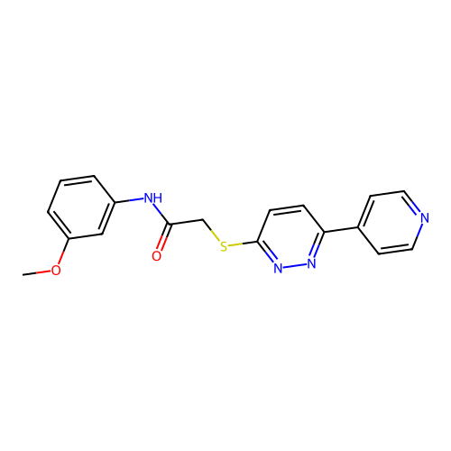 N-(3-methoxyphenyl)-2-(6-pyridin-4-ylpyridazin-3-yl)sulfanylacetamide structure
