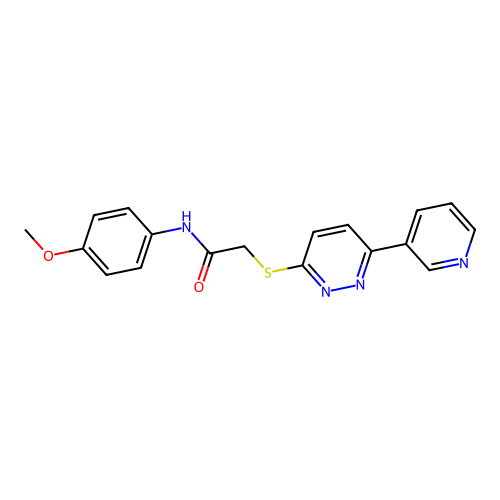 N-(4-methoxyphenyl)-2-(6-pyridin-3-ylpyridazin-3-yl)sulfanylacetamide structure