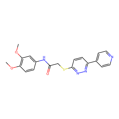 N-(3,4-dimethoxyphenyl)-2-(6-pyridin-4-ylpyridazin-3-yl)sulfanylacetamide structure