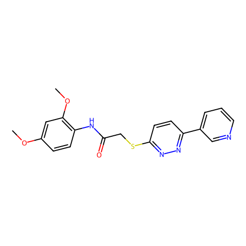 N-(2,4-dimethoxyphenyl)-2-(6-pyridin-3-ylpyridazin-3-yl)sulfanylacetamide structure