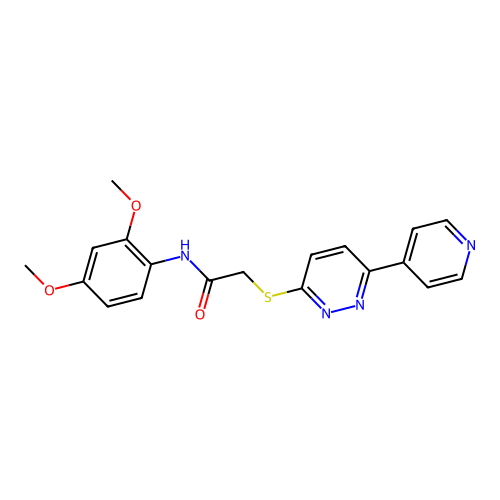 N-(2,4-dimethoxyphenyl)-2-(6-pyridin-4-ylpyridazin-3-yl)sulfanylacetamide structure