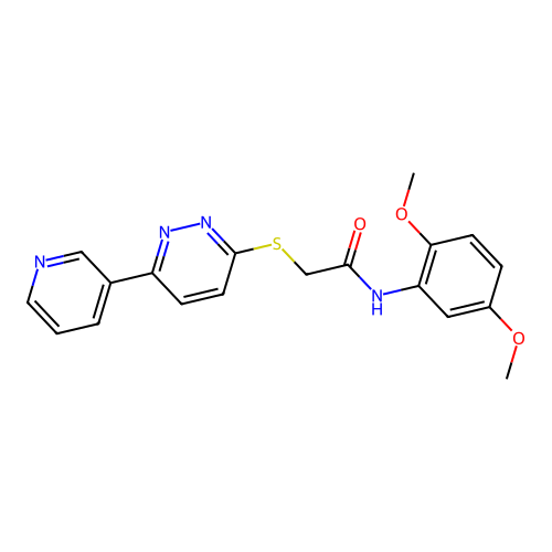 N-(2,5-dimethoxyphenyl)-2-(6-pyridin-3-ylpyridazin-3-yl)sulfanylacetamide structure