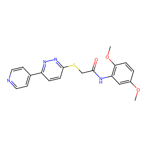 N-(2,5-dimethoxyphenyl)-2-(6-pyridin-4-ylpyridazin-3-yl)sulfanylacetamide structure