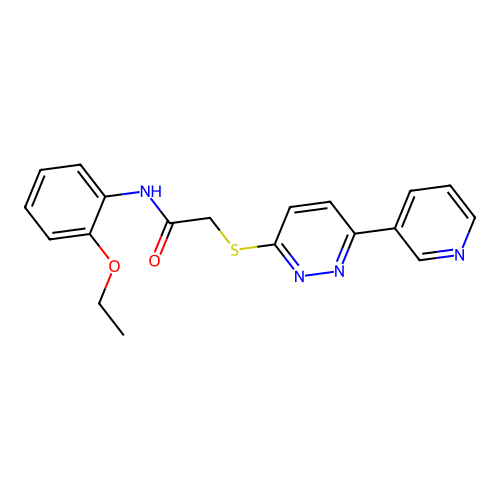 N-(2-ethoxyphenyl)-2-(6-pyridin-3-ylpyridazin-3-yl)sulfanylacetamide structure
