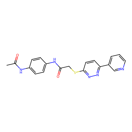 N-(4-acetamidophenyl)-2-(6-pyridin-3-ylpyridazin-3-yl)sulfanylacetamide structure