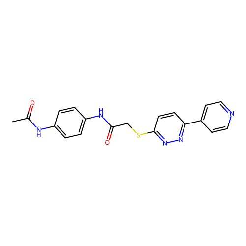 N-(4-acetamidophenyl)-2-(6-pyridin-4-ylpyridazin-3-yl)sulfanylacetamide structure