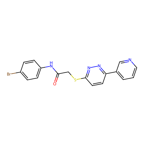 N-(4-bromophenyl)-2-(6-pyridin-3-ylpyridazin-3-yl)sulfanylacetamide structure