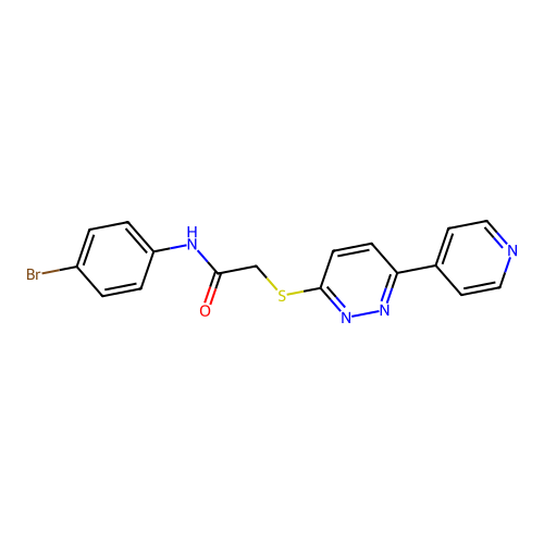 N-(4-bromophenyl)-2-(6-pyridin-4-ylpyridazin-3-yl)sulfanylacetamide structure