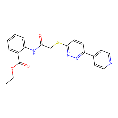 Ethyl 2-[[2-(6-pyridin-4-ylpyridazin-3-yl)sulfanylacetyl]amino]benzoate structure