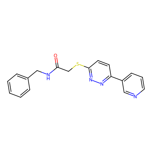 N-benzyl-2-((6-(pyridin-3-yl)pyridazin-3-yl)thio)acetamide structure