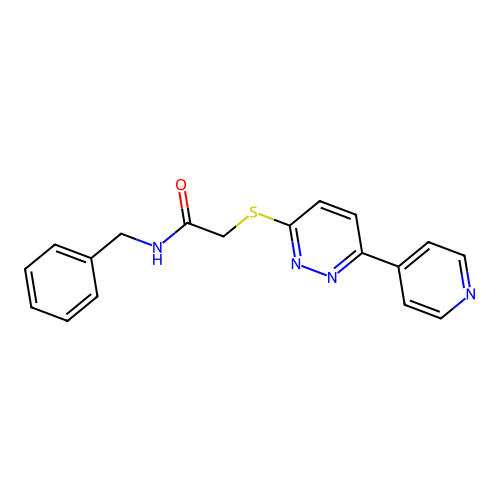 N-benzyl-2-((6-(pyridin-4-yl)pyridazin-3-yl)thio)acetamide structure