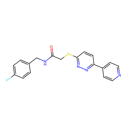 N-(4-fluorobenzyl)-2-((6-(pyridin-4-yl)pyridazin-3-yl)thio)acetamide structure